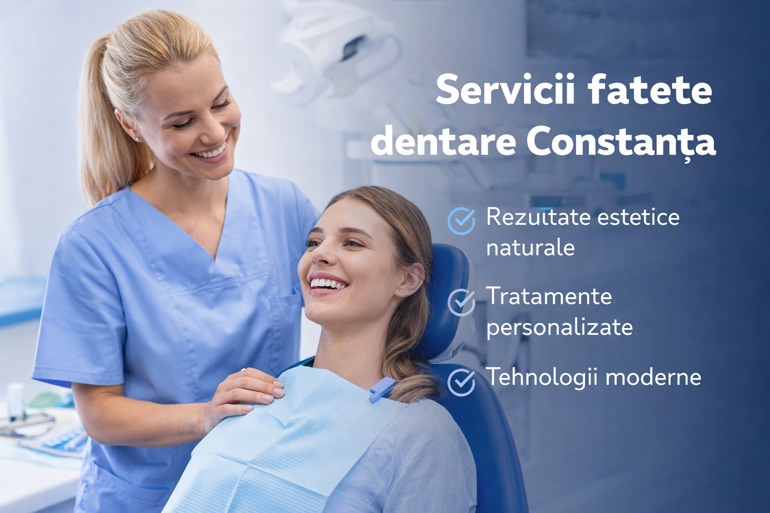 servicii fatete dentare constanta tratament estetic pacient dentist